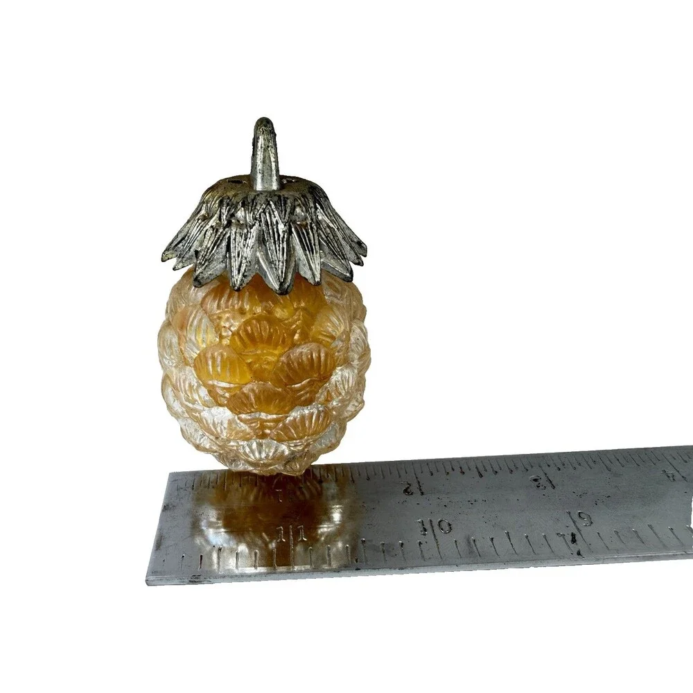 Vintage Pine Cone Hanging Fragrance Holder Refillable Metal Cap 1960s Ornament